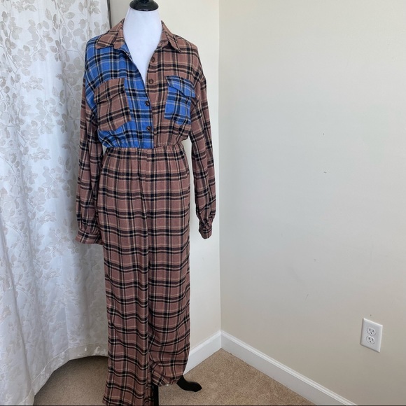 PrettyLittleThing Flannel Pajama Jumper Size 6 - Picture 3 of 12